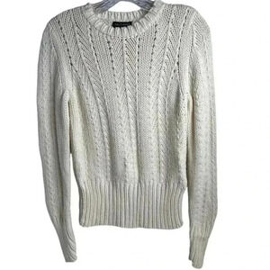 Ann Taylor Women's Beige Chunky Knit Pullover Sweater Size M Casual